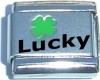 FG102 Lucky Clover Laser Italian Charm