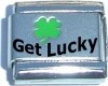 FG103 Get Lucky Clover Laser Italian Charm