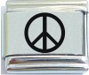 Peace Sign Laser Italian Charm