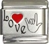 Love with Sign Language Italian Charm 