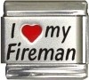 I Love My Fireman Italian Charm 