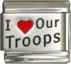 I Love Our Troops Italian Charm 