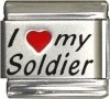 I Love my Soldier Italian Charm 