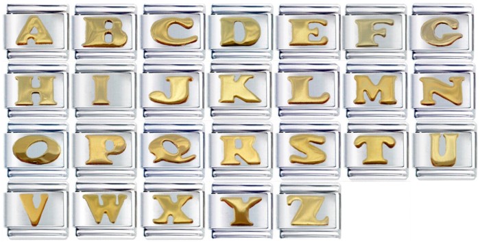 Gold Letter Italain Charms