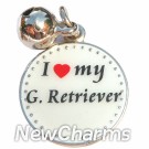 JR111 I Love My Golden Retreiver ORing Charm