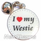 JR115 I Love My Westie ORing Charm