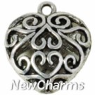 JS103 Silver Vintage Heart ORing Charm