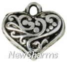 JS105 Silver Swirl Heart ORing Charm