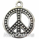 JT111 Silver Peace Sign ORing Charm