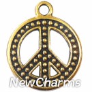 JT112 Gold Peace Sign ORing Charm