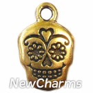 JT116 Gold Sugar Skull ORing Charm