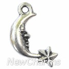JT124 Silver Moon And Star ORing Charm