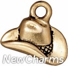 JT154 Gold Cowboy Hat O-Ring Charm 