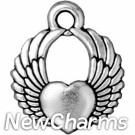JT159 O-Ring Dangle Silver Winged Heart 