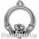 JT161 O-Ring Dangle Silver Claddagh Heart 