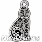 JT163 O-Ring Dangle Silver Spiral Cat 