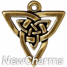 JT178 Gold Celtic Triangle O-Ring Charm 