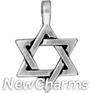 JT186 Silver Star Of David O-Ring Charm 