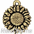 JT194 Gold Sunflower O-Ring Charm 