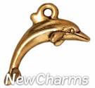 JT196 Gold Dolphin O-Ring Charm 