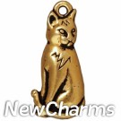 JT198 Gold Sitting Cat O-Ring Charm 