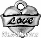 JT201 Silver Love Heart O-Ring Charm 