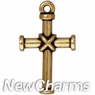 JT206 Gold Wrapped Cross O-Ring Charm 