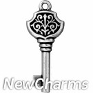 JT233 Silver Victorian Key O-Ring Charm 