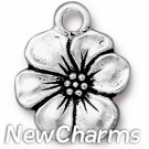 JT236 Silver Apple Blossom O-Ring Charm 