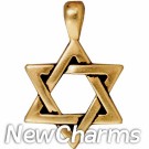 JT238 Gold Star Of David O-Ring Charm 