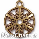 JT272 Gold Snowflake O-Ring Charm 