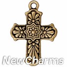 JT276 Gold Deco Cross O-Ring Charm 