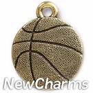 JT313 Gold Basketball O-Ring Charm 