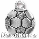 JT314 Silver Soccer Ball O-Ring Charm 