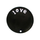 DA937 Love Plate in Black for 25mm Locket