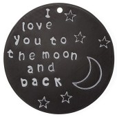 DA960 To the Moon and Back Plate in Black for 30mm Locket