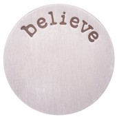 DA982 Believe Plate in Silver for 30mm Locket