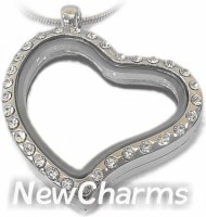 Curvy Heart CZ Necklace