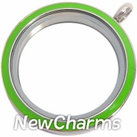 EG10 Green Enamel Stainless Steel Big Round Locket