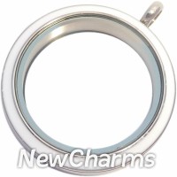 EW10 White Enamel Stainless Steel Big Round Locket