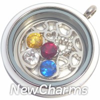 EP10 Pink Enamel Big Round Floating Locket Charm
