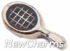H1018 Tennis Racket Silver Floating Locket Charm