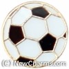 H1024g Soccer Ball Gold Trim Floating Locket Charm
