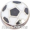 H1024s Silver Soccer Ball Floating Locket Charm