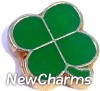 H1033green Clover In Green Floating Locket Charm