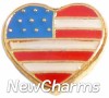H1051 Patriotic Heart Floating Locket Charm