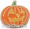 H1073 Jack-O-Lantern Gold Trim Floating Locket Charm