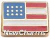 H1078 American Flag Gold Trim Floating Locket Charm