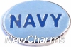 H1091silver Navy On Silver Floating Locket Charm