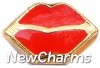 H1100 Red Lips Floating Locket Charm
